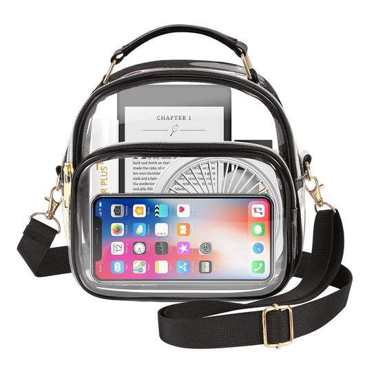 Clear Bag Stadium Approved Small Crossbody Messenger Bag for Concerts Sports Events Festivals