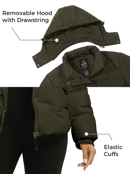 Women'S Recycled Winter Jacket Waterproof Winter Coat Fleece Parka Jacket Army Green S